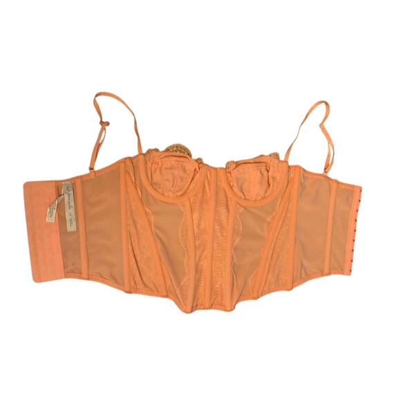 Out From Under Lace Corset in Coral (XS) - Picture 2 of 5